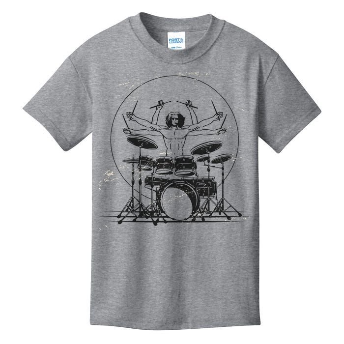 Drummer Playing Rock Band Illustration Kids T-Shirt