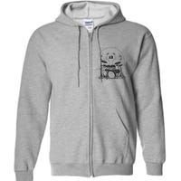 Drummer Playing Rock Band Illustration Full Zip Hoodie