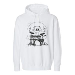 Drummer Playing Rock Band Illustration Garment-Dyed Fleece Hoodie