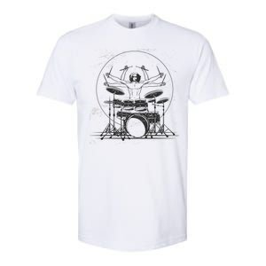 Drummer Playing Rock Band Illustration Softstyle CVC T-Shirt