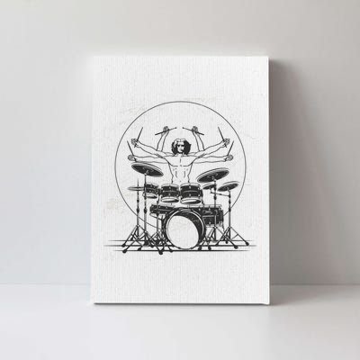 Drummer Playing Rock Band Illustration Canvas