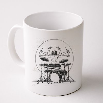 Drummer Playing Rock Band Illustration Coffee Mug