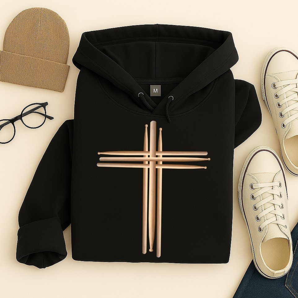 Drumsticks Cross Hoodie
