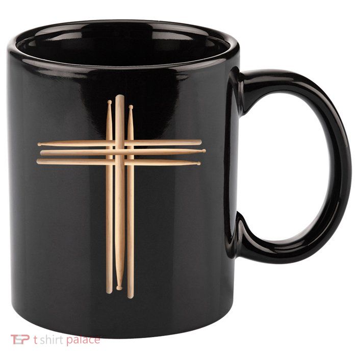 Drumsticks Cross 11oz C Handle Ceramic Mug