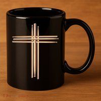 Drumsticks Cross 11oz C Handle Ceramic Mug