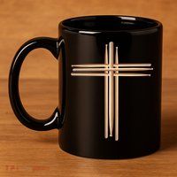 Drumsticks Cross 11oz C Handle Ceramic Mug