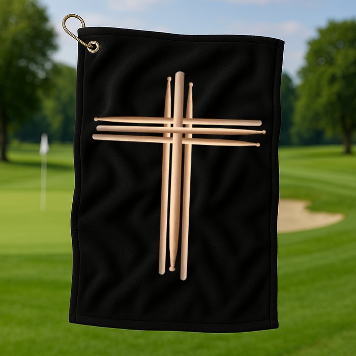 Drumsticks Cross Golf Towel