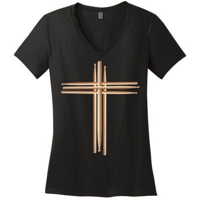 Drumsticks Cross Women's V-Neck T-Shirt