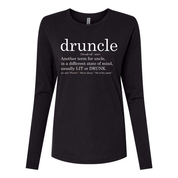 Druncle Another Term For Uncle Usually Lit Womens Cotton Relaxed Long Sleeve T-Shirt