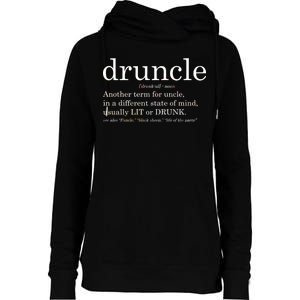 Druncle Another Term For Uncle Usually Lit Womens Funnel Neck Pullover Hood