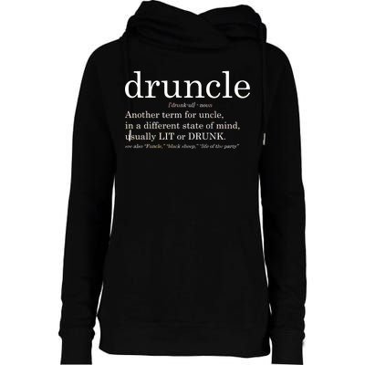 Druncle Another Term For Uncle Usually Lit Womens Funnel Neck Pullover Hood