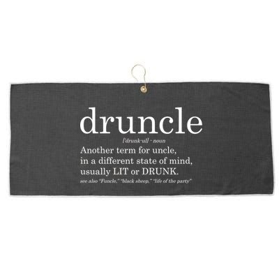 Druncle Another Term For Uncle Usually Lit Large Microfiber Waffle Golf Towel