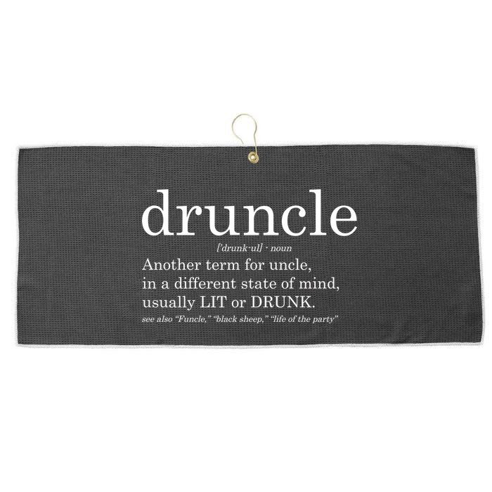 Druncle Another Term For Uncle Usually Lit Large Microfiber Waffle Golf Towel