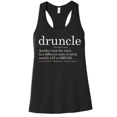 Druncle Another Term For Uncle Usually Lit Women's Racerback Tank