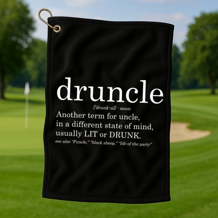 Druncle Another Term For Uncle Usually Lit Golf Towel