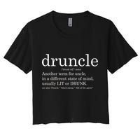 Druncle Another Term For Uncle Usually Lit Women's Crop Top Tee