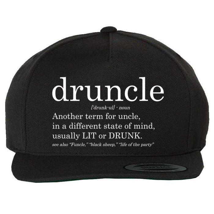 Druncle Another Term For Uncle Usually Lit Wool Snapback Cap