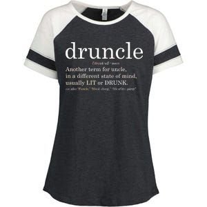 Druncle Another Term For Uncle Usually Lit Enza Ladies Jersey Colorblock Tee