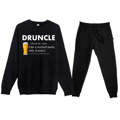 Druncle Funny Uncle Definition See Also Funcle Premium Crewneck Sweatsuit Set