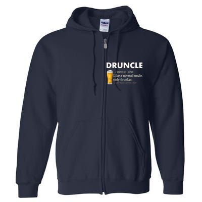 Druncle Funny Uncle Definition See Also Funcle Full Zip Hoodie