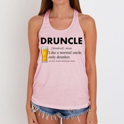 Druncle Funny Uncle Definition See Also Funcle Women's Knotted Racerback Tank