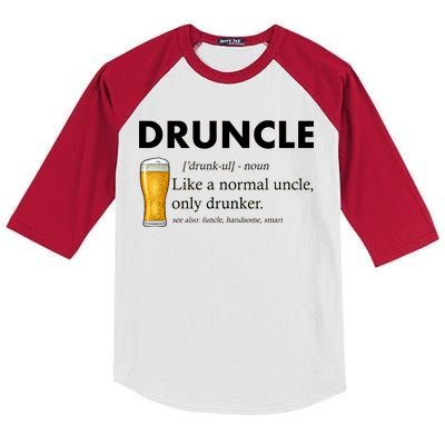 Druncle Funny Uncle Definition See Also Funcle Kids Colorblock Raglan Jersey