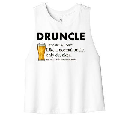 Druncle Funny Uncle Definition See Also Funcle Women's Racerback Cropped Tank