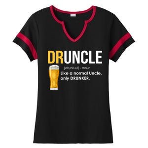 Druncle Like a Normal Uncle Only Drunker Ladies Halftime Notch Neck Tee