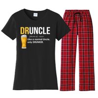 Druncle Like a Normal Uncle Only Drunker Women's Flannel Pajama Set