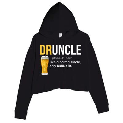 Druncle Like a Normal Uncle Only Drunker Crop Fleece Hoodie