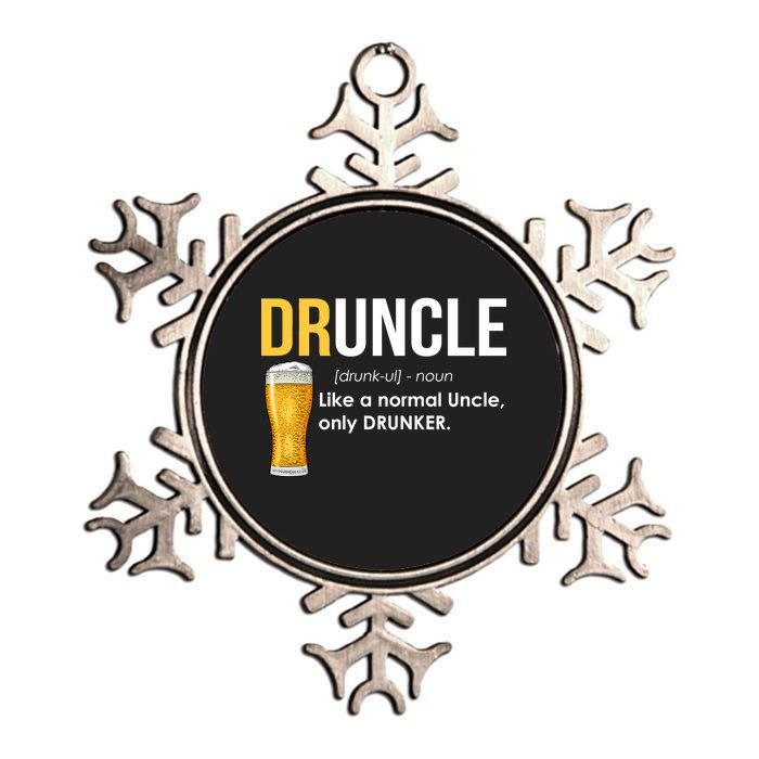 Druncle Like a Normal Uncle Only Drunker Metallic Star Ornament