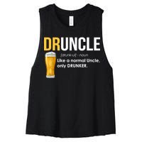 Druncle Like a Normal Uncle Only Drunker Women's Racerback Cropped Tank