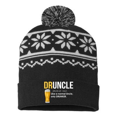 Druncle Like a Normal Uncle Only Drunker USA-Made Snowflake Beanie