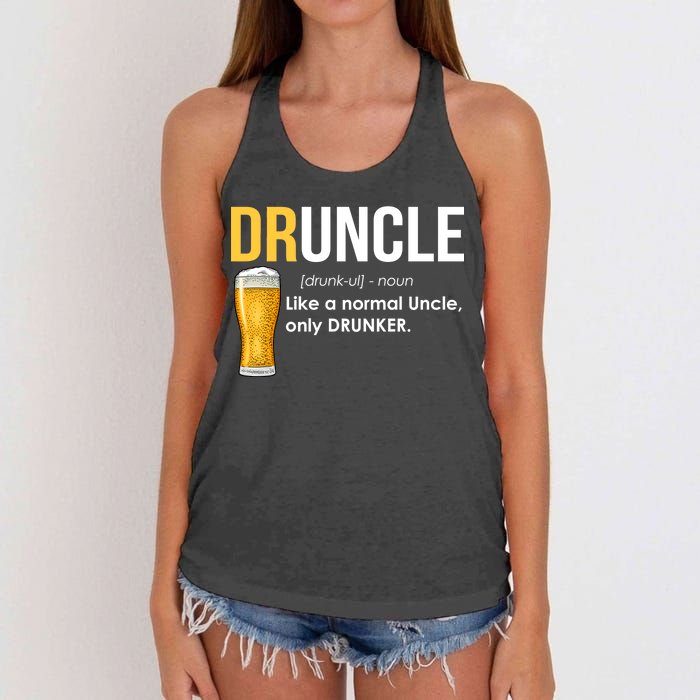 Druncle Like a Normal Uncle Only Drunker Women's Knotted Racerback Tank