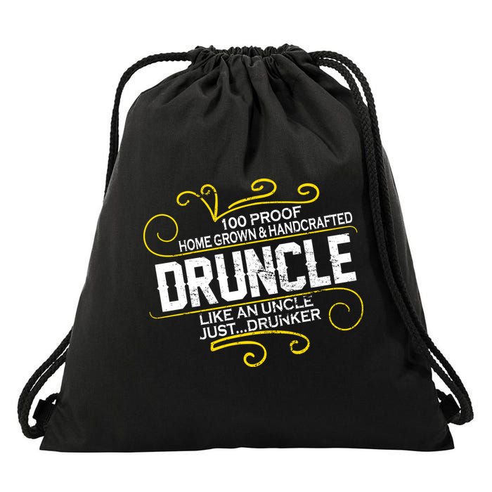 Druncle Like A Uncle Just Drunker Drawstring Bag