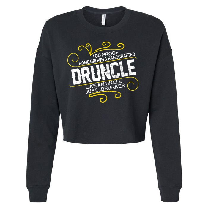 Druncle Like A Uncle Just Drunker Cropped Pullover Crew