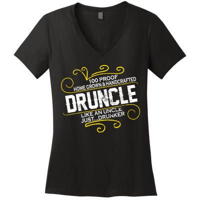 Druncle Like A Uncle Just Drunker Women's V-Neck T-Shirt