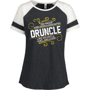 Druncle Like A Uncle Just Drunker Enza Ladies Jersey Colorblock Tee