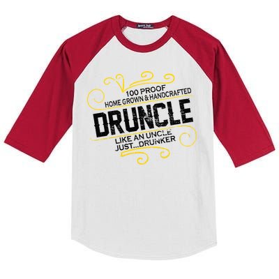 Druncle Like A Uncle Just Drunker Kids Colorblock Raglan Jersey