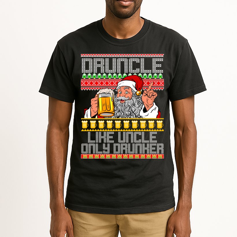 Druncle Like Uncle Only Drunker Ugly Christmas Tall T-Shirt