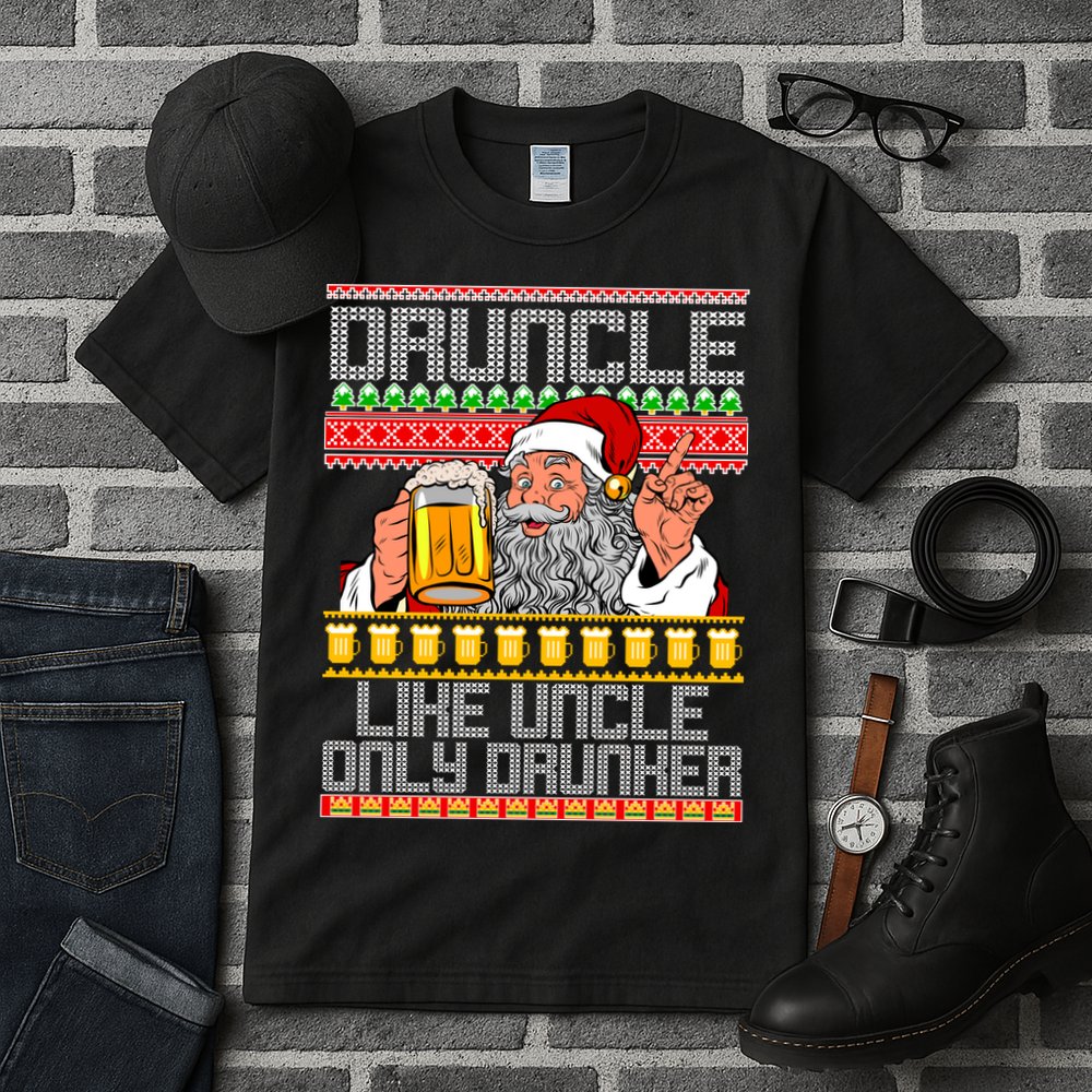 Druncle Like Uncle Only Drunker Ugly Christmas Tall T-Shirt