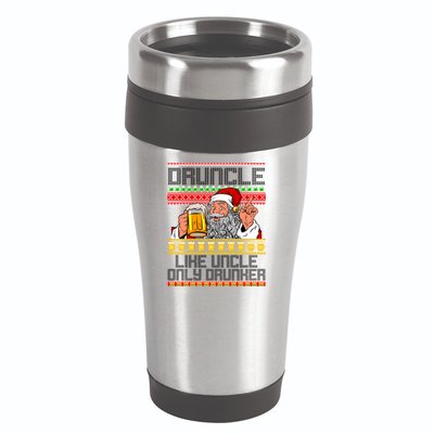 Druncle Like Uncle Only Drunker Ugly Christmas 16oz Travel Tumbler