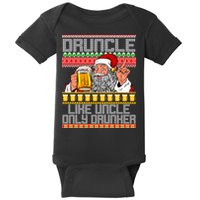 Druncle Like Uncle Only Drunker Ugly Christmas Baby Bodysuit