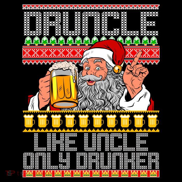Druncle Like Uncle Only Drunker Ugly Christmas Baby Bodysuit