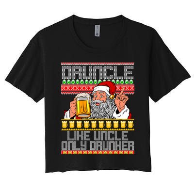 Druncle Like Uncle Only Drunker Ugly Christmas Crop Top