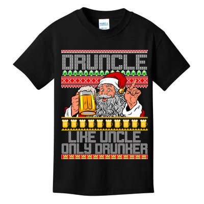 Druncle Like Uncle Only Drunker Ugly Christmas Kids T-Shirt