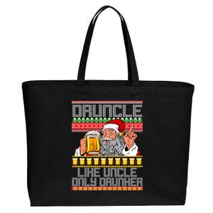 Druncle Like Uncle Only Drunker Ugly Christmas Cotton Canvas Jumbo Tote