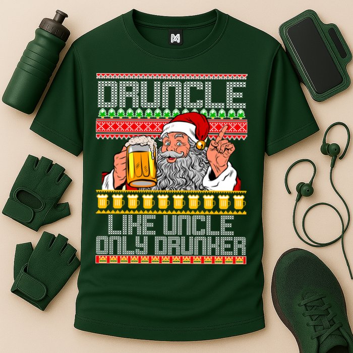 Druncle Like Uncle Only Drunker Ugly Christmas Performance Shirt