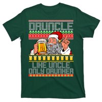 Druncle Like Uncle Only Drunker Ugly Christmas T-Shirt