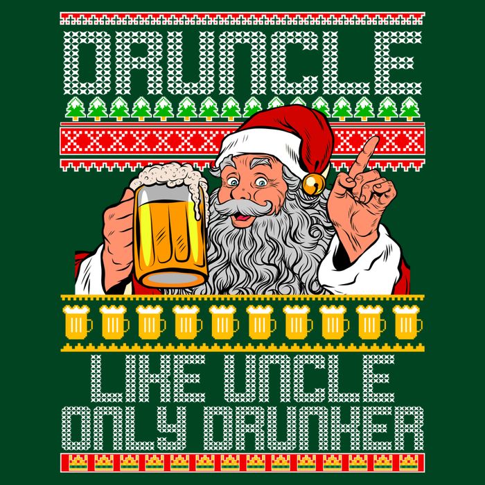 Druncle Like Uncle Only Drunker Ugly Christmas Button
